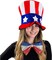 Uncle Sam Hat and Bow Tie - Top Hat -2 Piece American Flag Costume